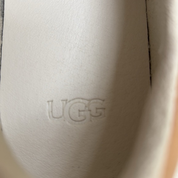 UGG Leather Slip on Sneakers Off White 7.5 Very Good - Picture 7 of 8